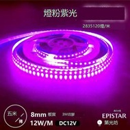 2835 120燈 DC12V 板寬8mm 12W 粉紫光 粉紫色 紫色 一卷 五米 軟燈帶 燈條 LED