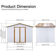 [fapo] 6FT X 8FT metal outdoor storage shed garden shed with roof waterproof garden storage tool she