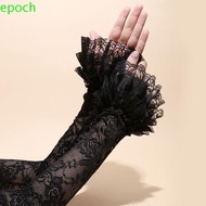 EPOCH Lace Ice Silk Sleeves, Hollow Thin Sun Protection Sleeve, Sweet UV Insulation Loose Mesh Sunsc