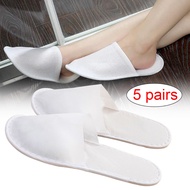5 Pairs Hotel Slippers Men Womens Top Quality Velvet Travel Disposable Cotton Home Hospitality Shoes Cheap SPA Guest Slides