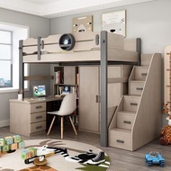 多功能上床下書桌子可儲物床單人床 雙人床梯櫃掛梯衣櫃（包運送）