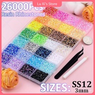 SG Spot goods  VIBRANT GEMS 26000Pcs Resin Rhinestones with Tweezers for Crafting Mixed-Color 3mm Be