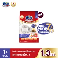 [ใหม่! เลือกรสชาติได้][ยกลัง] Ginno Dry Health กินโนะ อาหารเม็ดแมวสูตรสุขภาพ 1.3Kg. (6 แพ็ค)