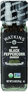 Watkins Organic Black Peppercorn Grinder, 2.6 Ounce