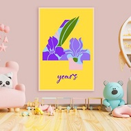 數字兒童海報 4 歲 - 生日兒童海報 - 嬰兒牆藝術