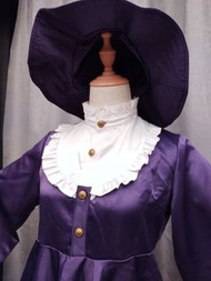 Halloween 萬聖節聖誕節演出服lolita軟妹寫真可愛復古紫色娃娃花邊厚緞成人魔女服現貨