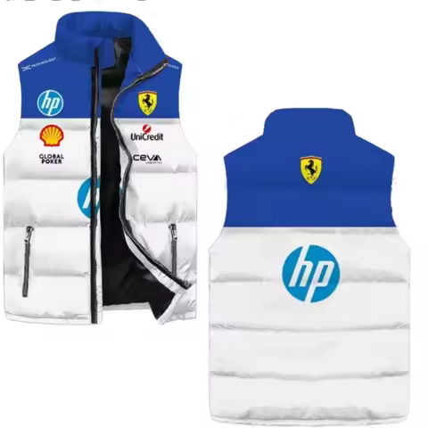 2025 For Ferrari Sleeveless Jacket, For Ferrari Logo 3D Printed Men's Vest, Outdoor Motorcycle Ridin