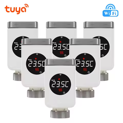 Tuya Wifi Thermostatic Radiator Valve Head Actuator TRV Smart Home Wifi Thermostat Radiator Smart Li