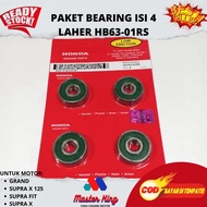 Laher 6301 / CONTENTS 4 PCS Supra X Wheel Bearings Honda Motorcycle Bearings Satria FU 150 Front Bea