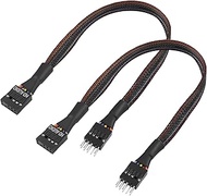 QIANRENON 9Pin HD Audio Motherboard Connector Cable 9Pin Male to Female ATX Front Audio Extension Ca