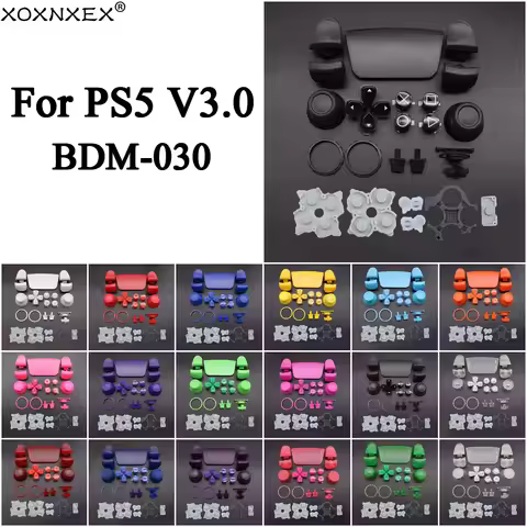 1Set Joystick Caps L1 R1 L2 R2 Tigger Button D-pad Share Buttons Kit & Conductive Rubber Pad For PS5