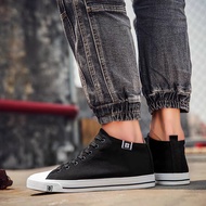 Latest viral men's high boots, black, size 39 40 41 42 43, black, canvas material canvas shoes/, can