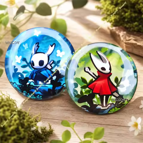 Game Hollow&Knight Silksong Hornet & Knight Button Pins Character Brooch Cosplay Accessories Backpac