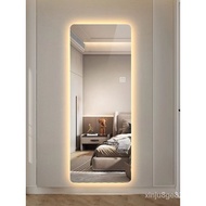 Smart Full-Length Mirror Ins Frameless Dressing Mirror Led Full Body Mirror with Light Home Wall Mount Decorative Wall-Mounted