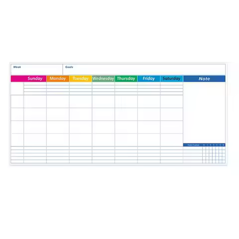 Whiteboard Calendar 17x35 inches Dry Erase Whiteboard Organizer Reusable Whiteboard Multi-functional