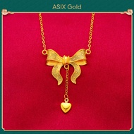 ASIX GOLD สร้อยคอทองคำ 24K สำหรับผู้หญิง สร้อยคอทองคำจี้ผีเสื้อแฟชั่นเกาหลี ไม่ลอกไม่ดำ