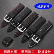 2024 High quality♟๑ 蔡-电子1 Waterproof silicone watch strap substitute Citizen Seiko Mido Tissot King Casio black rubber watch chain for men