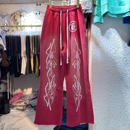 高品質Hellstar Studios Red Flare pants洗水拼接運動休閑喇叭褲