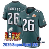 Men's 2025 Super Bowl LIX NFL Jersey Philadelphia Eagles Saquon Barkley White Limited American Footb