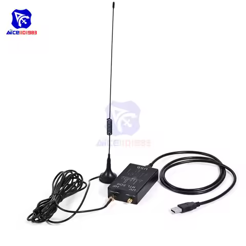 Assembled 100KHz-1.7GHz Full-Band Software Radio USB RTL2832U+R820T U/V Antenna HF FM AM RTL-SDR Rec