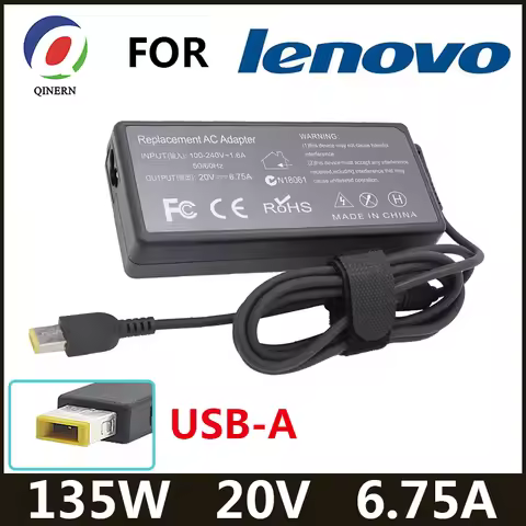 20V 6.75A 135W USB Laptop Charger AC Adapter For Lenovo YOGA720-15 T540p T440p Y50-70 G5005 Y520 Y70