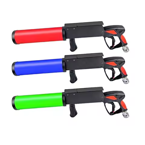 Stage CO2 LED DJ Gun with 3M Tube Handheld LED Air Column Gun CO2 DJ Gun Smoke Machine DJ Air Column