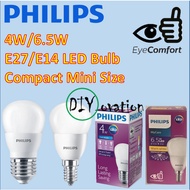 [4pcs DEAL ] Philips LED 4W/ 6.5W E27/ E14 Mini LED Bulb/ Long Life/ Compact Size/ Store room light