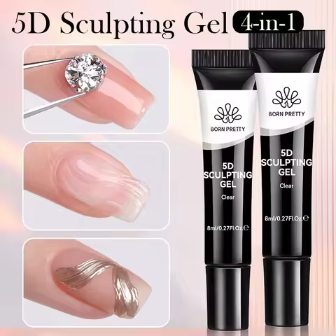 BORN PRETTY 5D Nail Sculpting Clear Gel 8g Molding Gel Nails Liner Gel Embossed Candy Gel Nail Decor