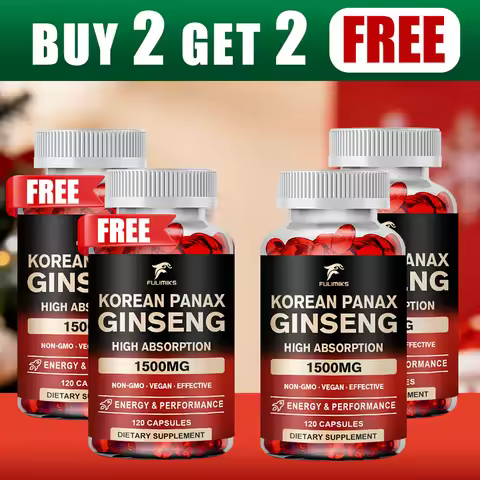 Buy 2 Get 2 Free! Premium Korean Panax Ginseng Capsules, Support Male Vitality, Physical Endurance, 