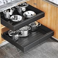 Kitstorack Pull Out Cabinet Organizer, Extendable Slide Out Drawer Storage Shelves for Kitchen Cupbo