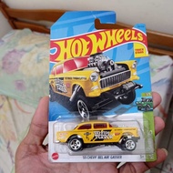 Hotwheels 55 chevy belair gasser bel air tri five terror Yellow
