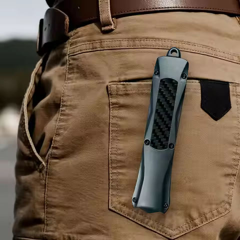 MT Ultratech 3300 OTF knife blue feather pattern