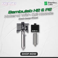 3D Printer Parts BambuLab Hotend H2D H2S P2S Series with Stainless Steel 0.2mm Nozzle Easy Swap