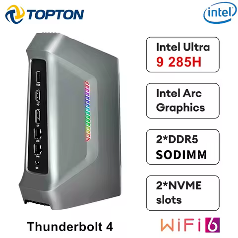 Topton F12 AI Gaming Mini PC 15th Gen Intel Core Ultra 9 285H 7 255H Thunderbolt 4 2xDDR5 2xPCIe 2x2