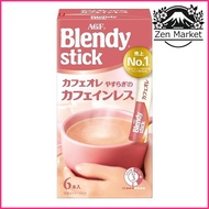 AGF Blendy Stick Cafe Au Lait decaf 6 pack x 6 boxes [Instant Coffee] [Decaf Coffee]