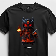 HYPETHENTIC Black T-shirt - Fire Samurai Element