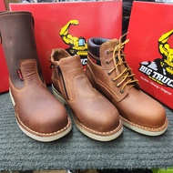 BIG TRUCK 8018 8033 8035 HONEY RUBBER SOLE SAFETY SHOES HIGH CUT ZIP LACE