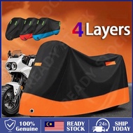 【24H】Motorcycle Cover Waterproof 4 Layers Heavy Duty Rain Dust Cover Sun Protective cover with Lock 