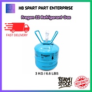 FREGEN R32 Refrigerant Gas 3kg 6.6LBS High Purity Eco Friendly Gas Aircond Freon