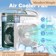 MeadowMingle Mini Fan Air Cooler  Cooling Humidifier Purifier  Portable 3 in 1 Mist Cooler  USB Connection Aircond With 7 LED Light