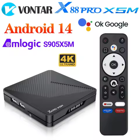 X88 Pro X5M TV Box Android14 Amlogic S905X5M 2.0GHz 64-bit Quad-core Cortex-A55 Support 4K Wifi BT5.