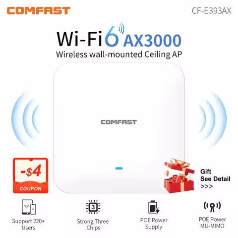 Comfast CF-E393AX 3000Mbps Gigabit WiFi 6 Wireless Ceiling AP Dual Band 2.4G+5Ghz 802.11AX Wifi 6 Ac