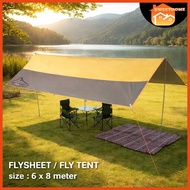 EcoSport Waterproof Flysheet Set Big Tarp 6x8 / 4.4x6 Meter Canopy Camping Camp Tent Khemah Shelter