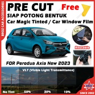 For Perodua Axia New 2022 Car Magic Tinted Film Solar PRECUT OEM Window DIY Scrapper Tint Kereta Sia