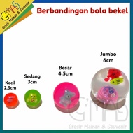 Bola bekel kecil 2,5cm bola karet bola bekel isi boneka