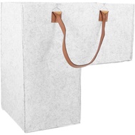 L-Shaped Felt Stair Basket with Handles, Versatile Storage Organizer for Laundry, Toys, and Househol