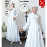 Kaftan Dress Muslimah Elegan Abaya Raya 2024 Viral Cantik Arabic Style Plus Size Jubah Putih Fashion fesyen Premium 823