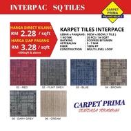 [READY STOCK] PER SQFT / INTERPAC SQ CARPET TILES KARPET PEJABAT OFFICE - 20PCS/54SQFT