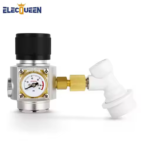 30PSI/60PSI/90PSI Mini CO2 Charger Kit, Thread Connection Homebrew Beer Pressure Regulator with Gas 