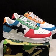 JUZ6 Bape StaTokyo Colorful Low-Top Casual Sneakers LWWK C8F8 BA1K